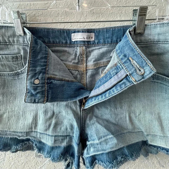 Ann Taylor Loft Jean Shorts with Raw Hem - Picture 3 of 5